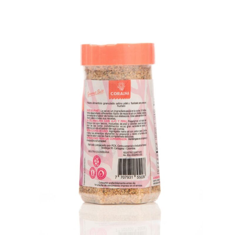 SAL ROSADA DEL HIMALAYA CON AJO Y PEREJIL SALERO 250gr - Imagen 3